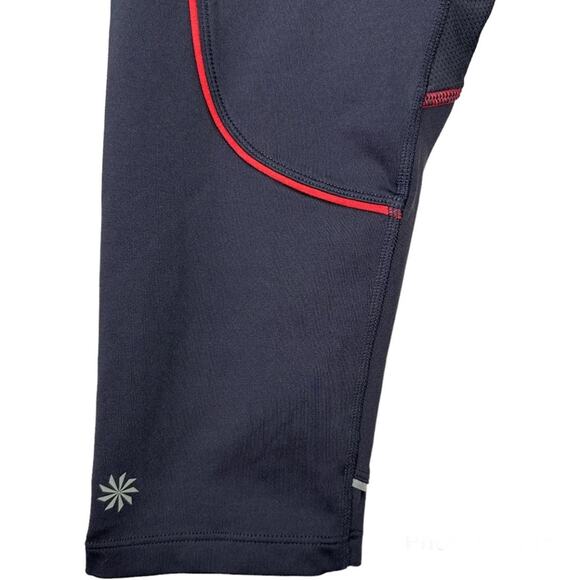 Athleta Quick Step Capri Athletic Leggings Black and Pink  819214 - Picture 7 of 11